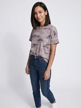 rag & bone Purple Camo Short Sleeve Tee